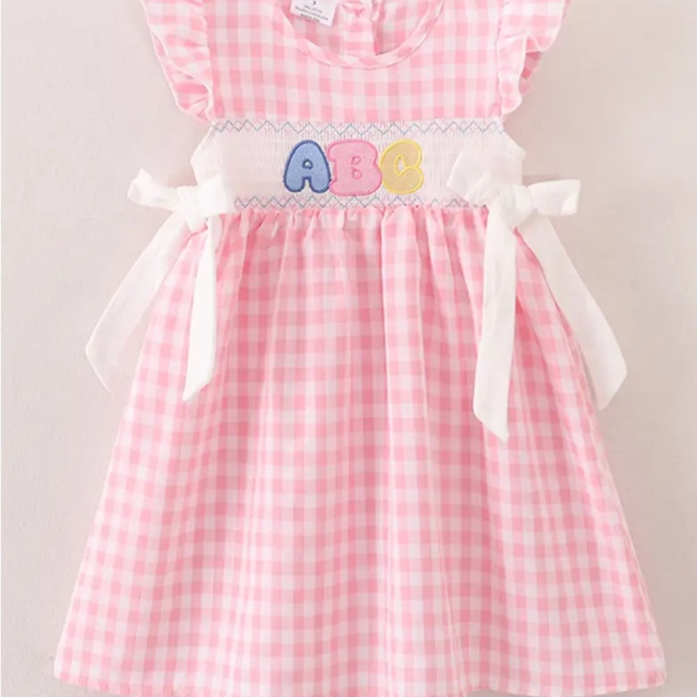 Pink Gangnam back to school ABC dress